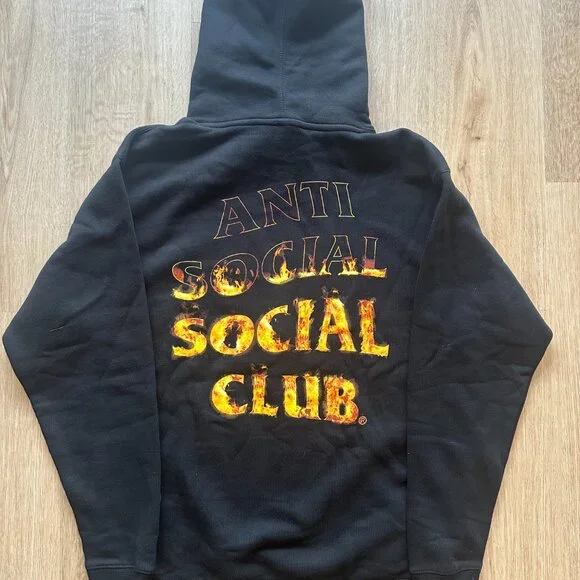 BRAND NEW WITH TAGS Anti Social Social Club A Fire Inside Flame Hoodie MEDIUM - Picture 2 of 5